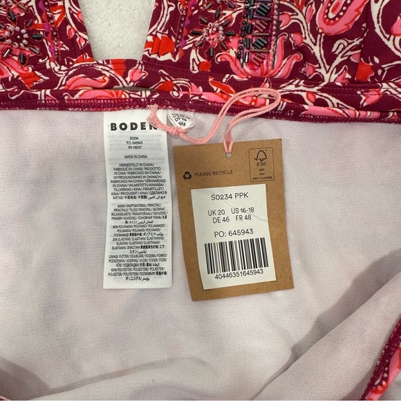 Boden Bead Embellished Bikini Top set size 16-18 - Picture 6 of 9